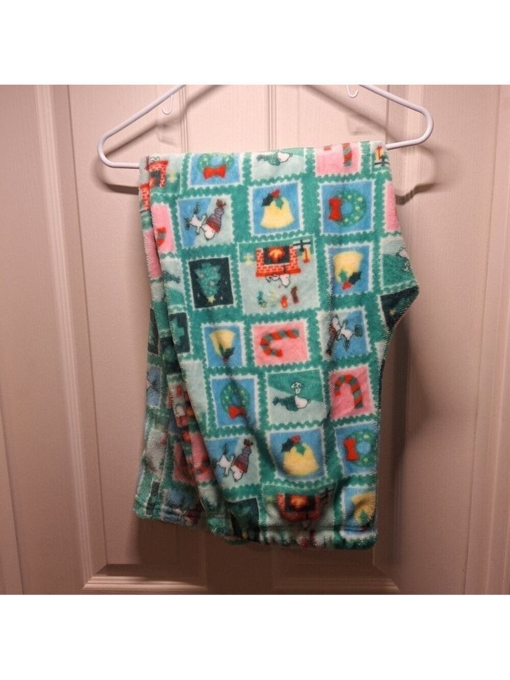 Peanuts Snoopy Christmas Pajama Pants Large Fleece